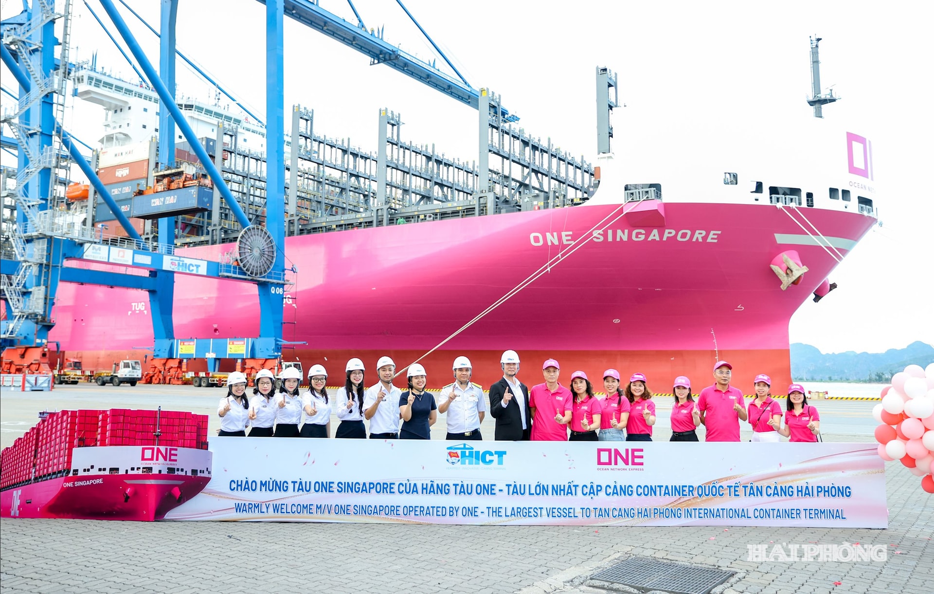 Siêu tàu màu hồng lớn nhất từ trước đến nay cập cảng miền Bắc Việt Nam: Ai đứng sau? - Ảnh 2