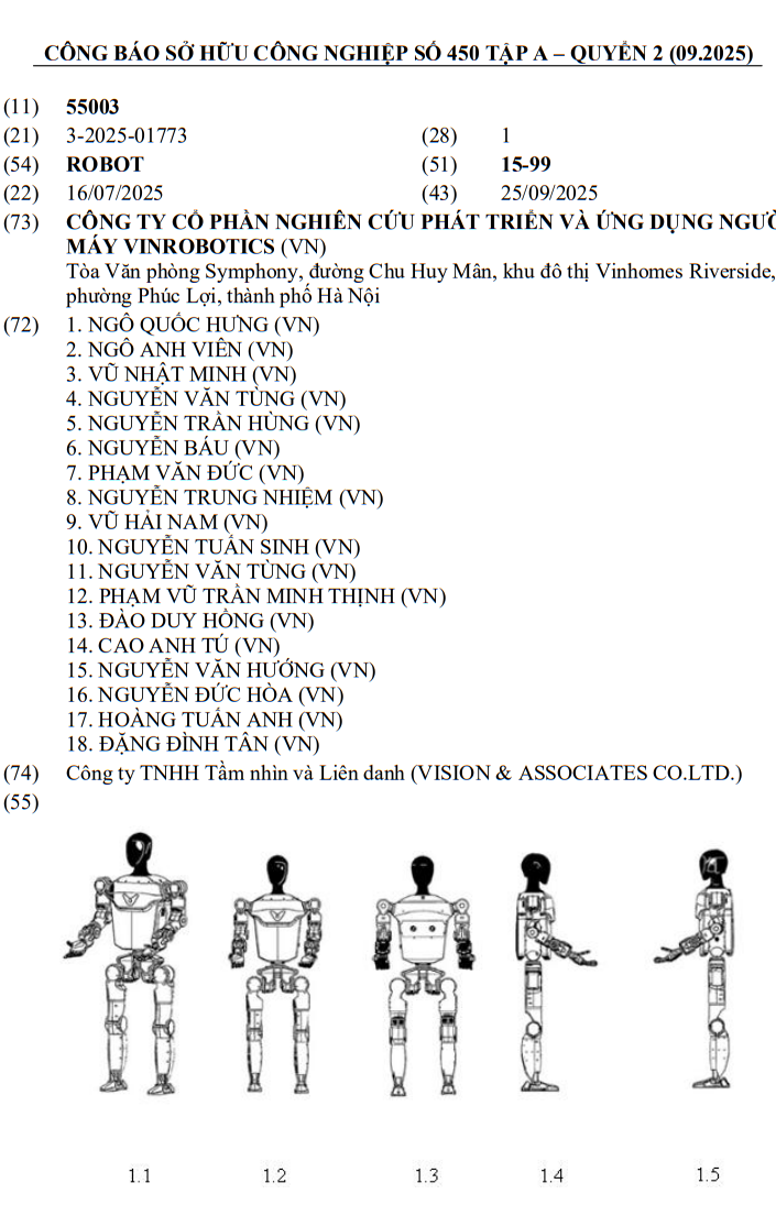 Công ty của ông Phạm Nhật Vượng hé lộ động thái mới: đăng ký bản quyền đồng loạt 3 mẫu robot, một chi tiết khẳng định dấu ấn 100% 'made in Vietnam' - Ảnh 3