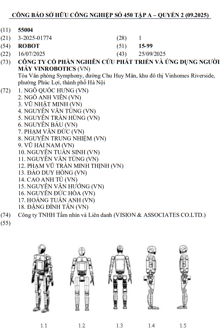 Công ty của ông Phạm Nhật Vượng hé lộ động thái mới: đăng ký bản quyền đồng loạt 3 mẫu robot, một chi tiết khẳng định dấu ấn 100% 'made in Vietnam' - Ảnh 4