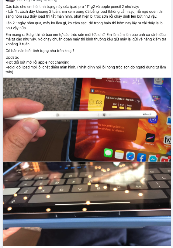 Apple Pencil xuất hiện vết giống cháy xém khi sạc với iPad: Bộ Công Thương yêu cầu Apple Việt Nam báo cáo - Ảnh 1