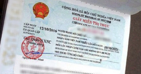 Giảm thời gian cấp giấy miễn thị thực còn một ngày