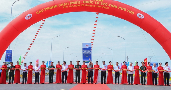 Vượt tiến độ 3 tháng, tiết kiệm gần 200 tỷ đồng, cây cầu thay thế cầu 30 năm tuổi bị sập ảnh hưởng bão Yagi chính thức khánh thành