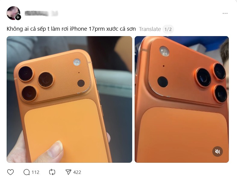 iPhone 17 Pro vừa rơi đã xước, ốp lưng lập tức trở thành "thứ tồn tại duy nhất" - Ảnh 1