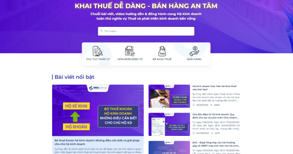 MISA ra mắt Kho tri thức: “Khai thuế dễ dàng – Bán hàng an tâm”