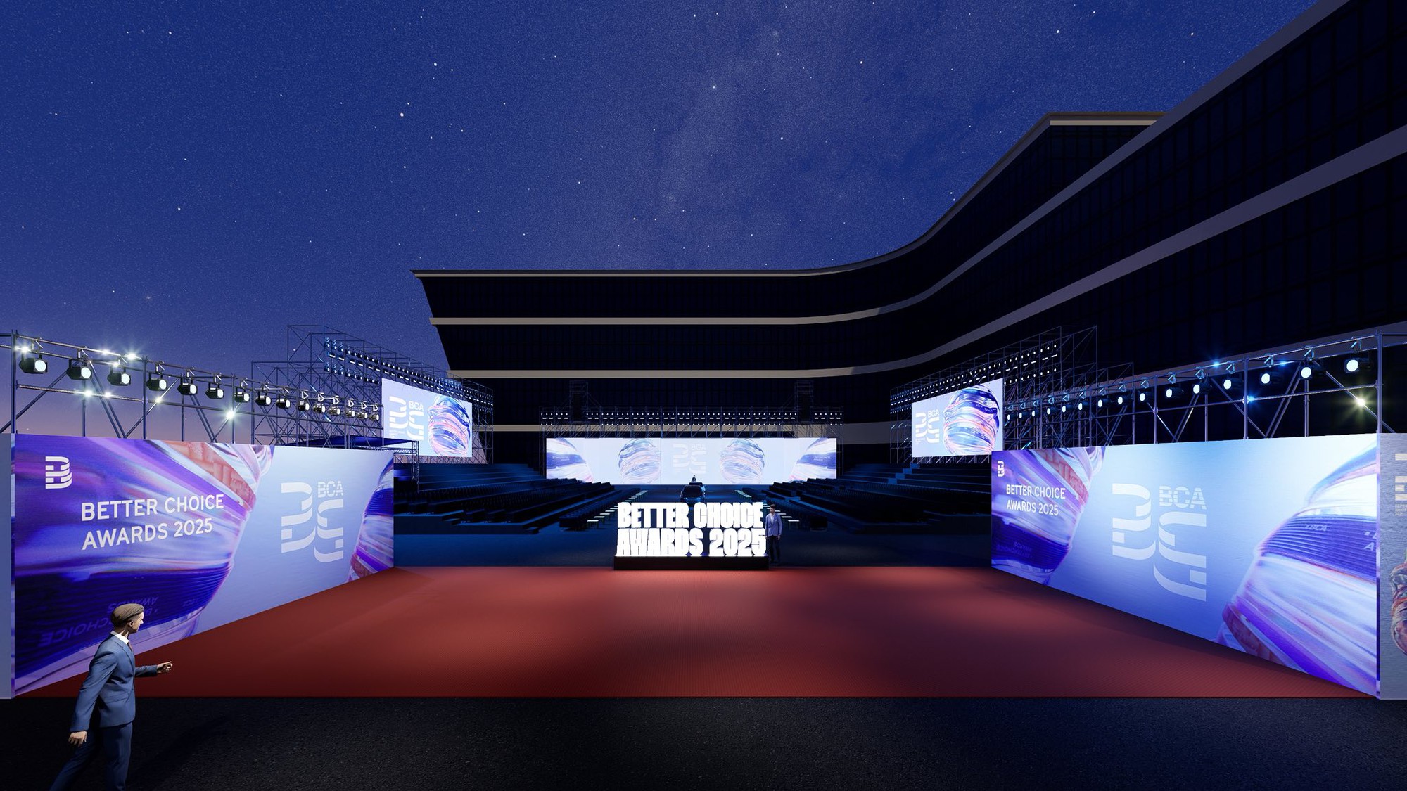 Hé lộ sân khấu hoành tráng của Better Choice Awards 2025: 1.500 chỗ ngồi, màn hình khổng lồ và phần ‘catwalk’ siêu cuốn của các mẫu xe của năm - Ảnh 1