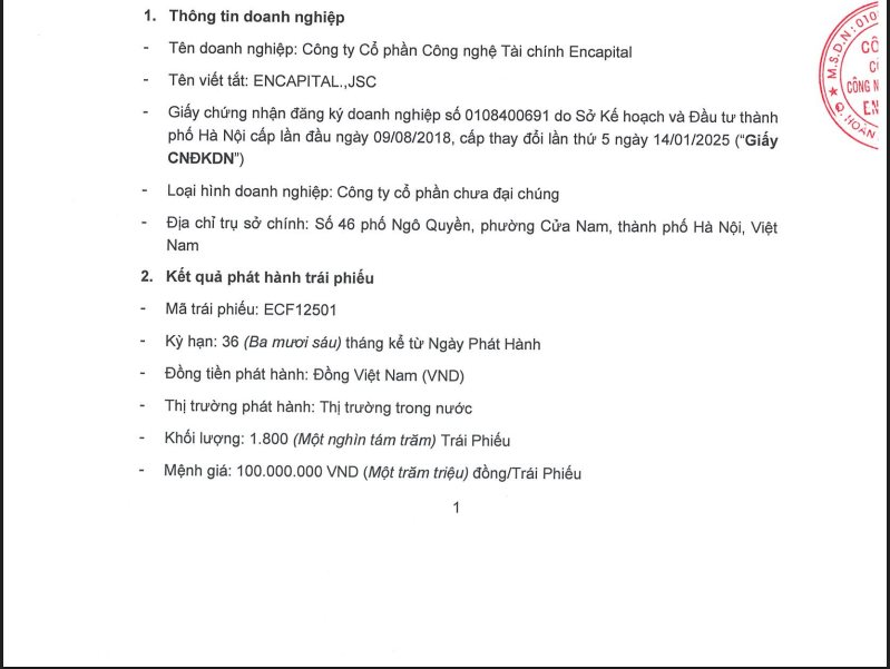 Tài chính Encapital của ông chủ Nguyễn Hoàng Giang vừa hút về 180 tỷ đồng trái phiếu - Ảnh 1