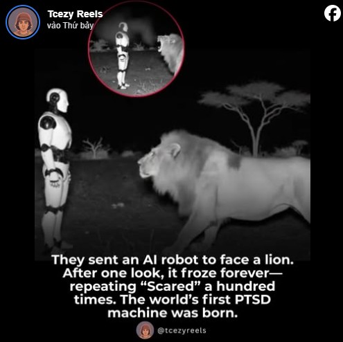 Video sư tử run sợ trước robot AI hút hơn 30.000 lượt quan tâm: Chuyên gia vào cuộc hé lộ sự thật - Ảnh 1