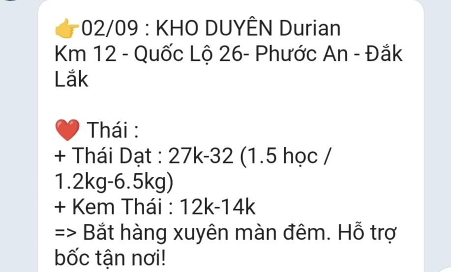 Các vựa sầu riêng thu mua xuyên lễ 2-9 - Ảnh 1