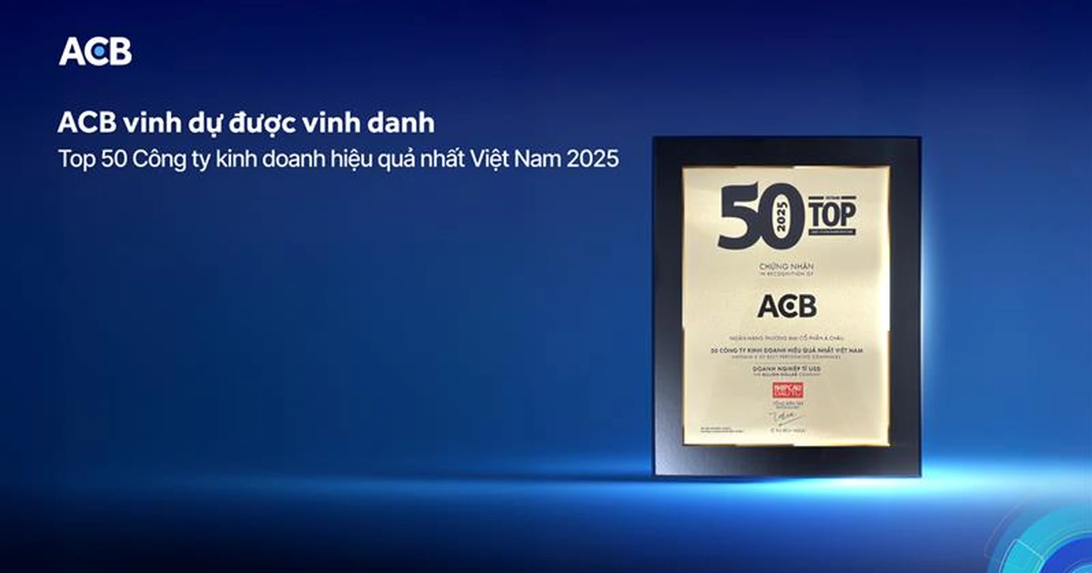 ACB vinh danh trong bảng xếp hạng ‘50 công ty kinh doanh hiệu quả nhất Việt Nam’