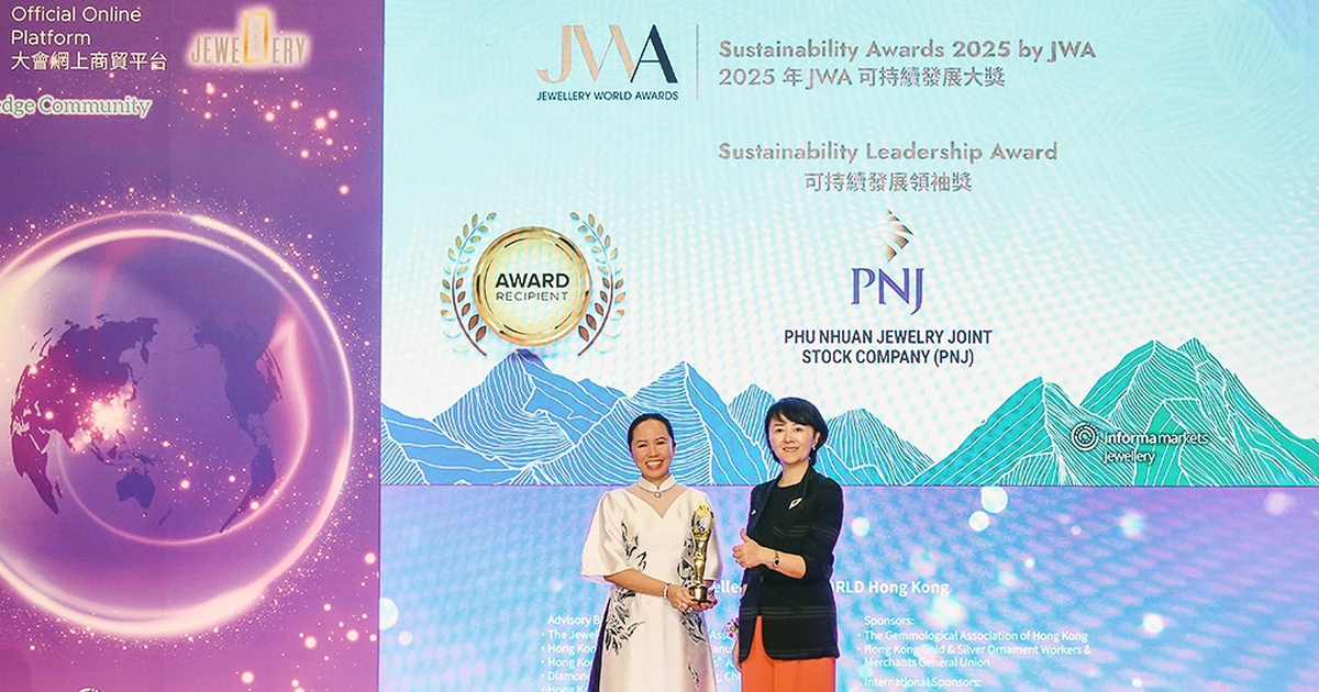PNJ đạt giải thưởng JWA về phát triển bền vững