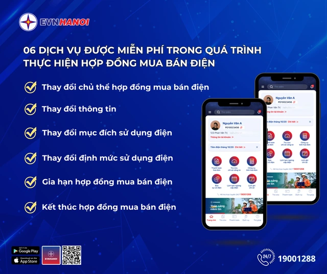 EVNHANOI miễn phí 6 dịch vụ cho khách hàng tại Hà Nội - Ảnh 1