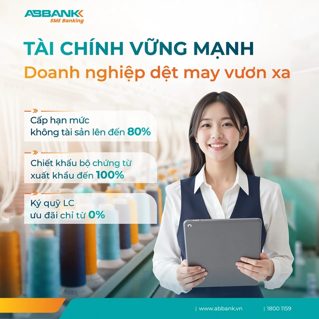 ABBANK hỗ trợ doanh nghiệp dệt may tiếp cận vốn với lãi suất từ 2,35%/năm - Ảnh 1