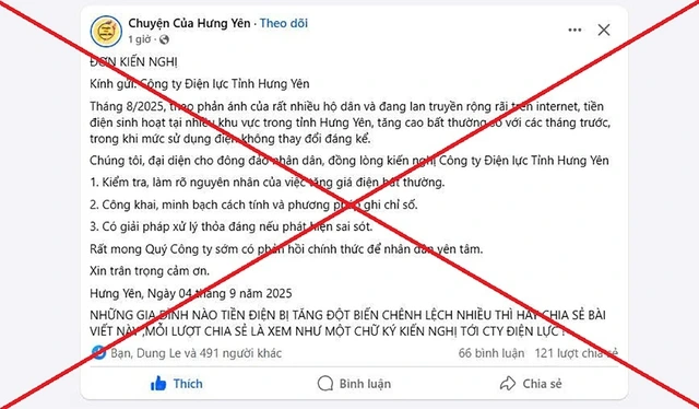EVNNPC cảnh báo thông tin sai sự thật về hóa đơn tiền điện trên mạng xã hội - Ảnh 3