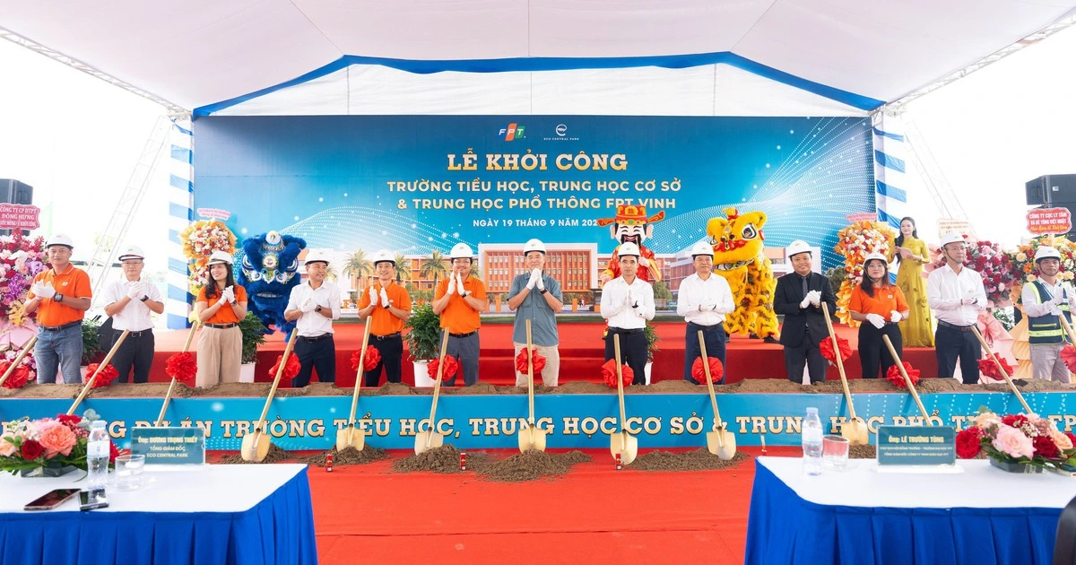 Khởi công trường liên cấp FPT tại đô thị Eco Central Park của nhà sáng lập Ecopark
