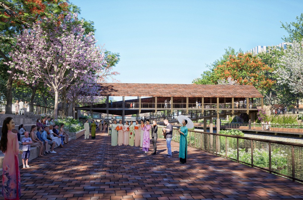 Cảnh choáng ngợp trên con sông hơn 2.000 năm tuổi ở Hà Nội sau khi Tập đoàn top đầu Việt Nam "hồi sinh" - Ảnh 32