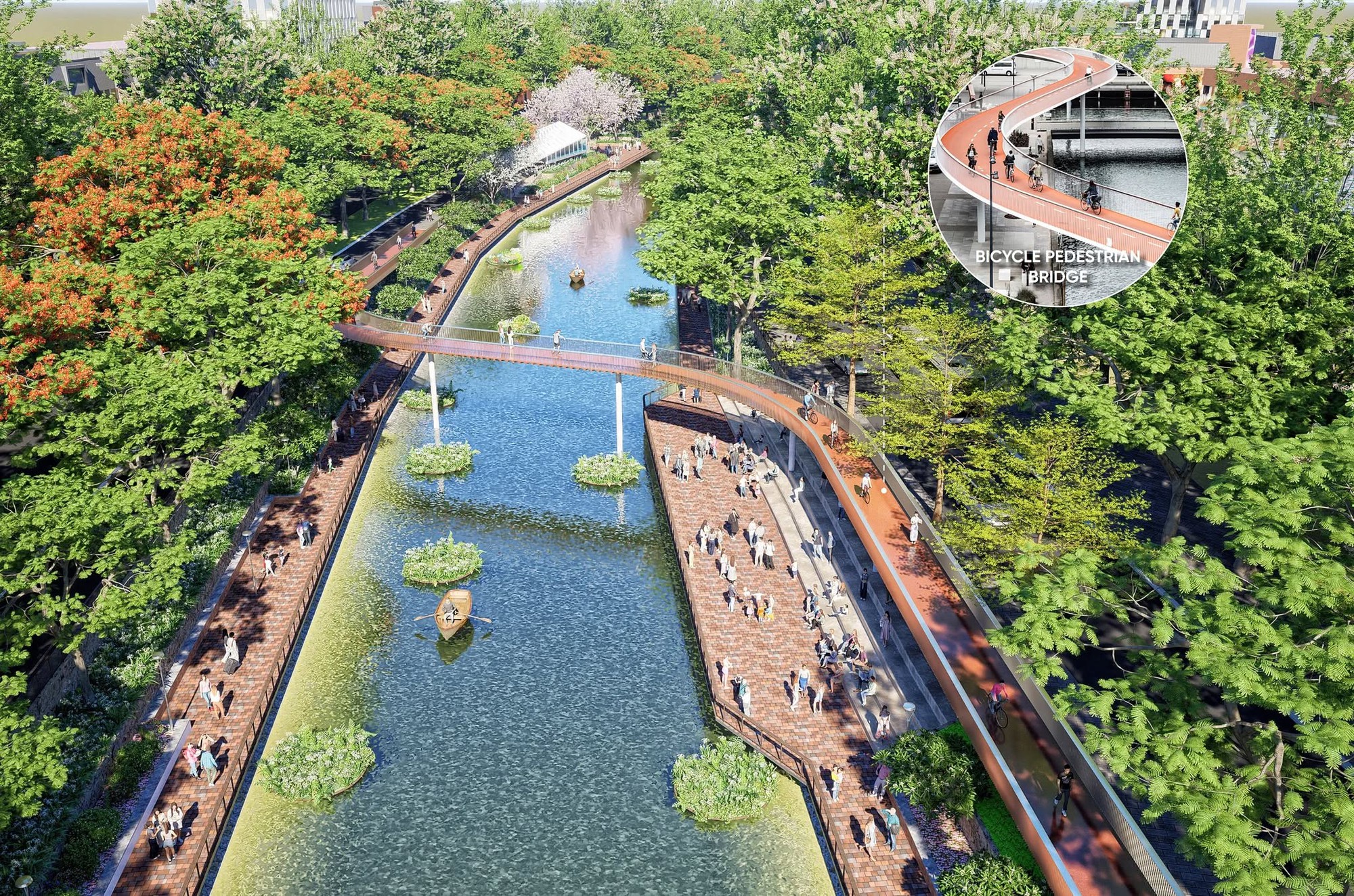 Cảnh choáng ngợp trên con sông hơn 2.000 năm tuổi ở Hà Nội sau khi Tập đoàn top đầu Việt Nam "hồi sinh" - Ảnh 8