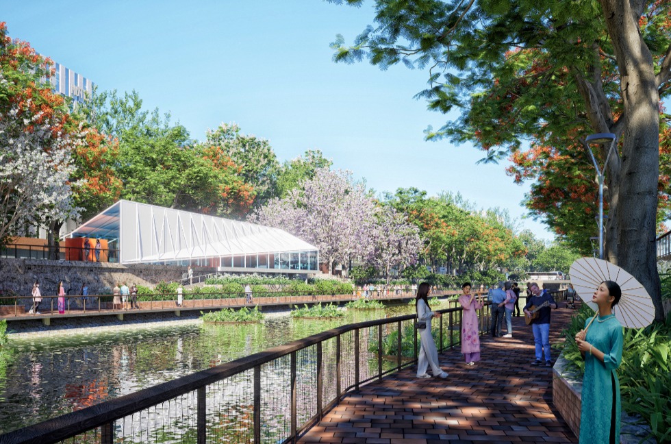 Cảnh choáng ngợp trên con sông hơn 2.000 năm tuổi ở Hà Nội sau khi Tập đoàn top đầu Việt Nam "hồi sinh" - Ảnh 28