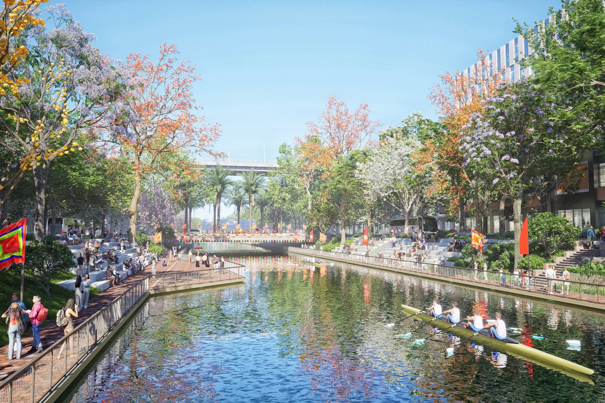 Cảnh choáng ngợp trên con sông hơn 2.000 năm tuổi ở Hà Nội sau khi Tập đoàn top đầu Việt Nam "hồi sinh" - Ảnh 12