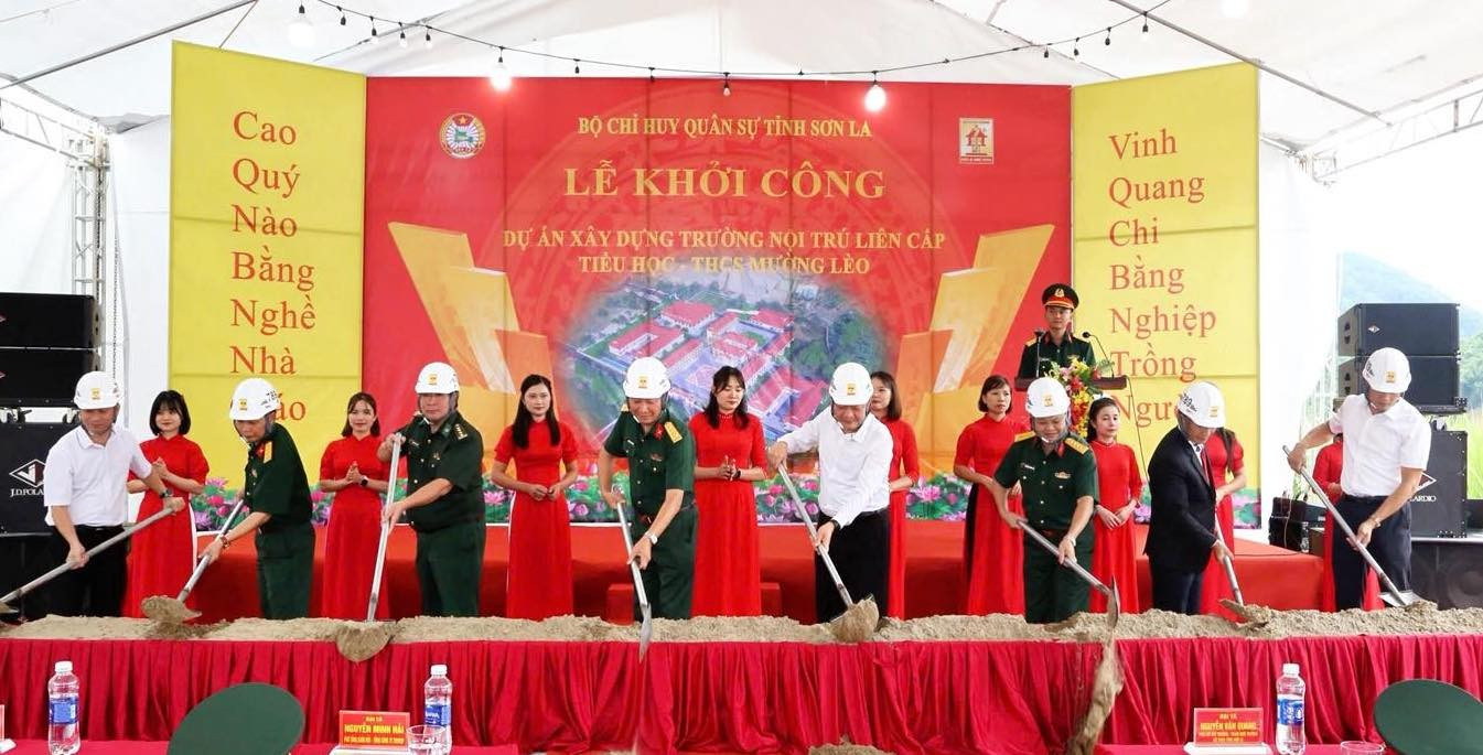 Khởi công xây dựng 3 trường nội trú liên cấp tại các xã biên giới Sơn La - Ảnh 1