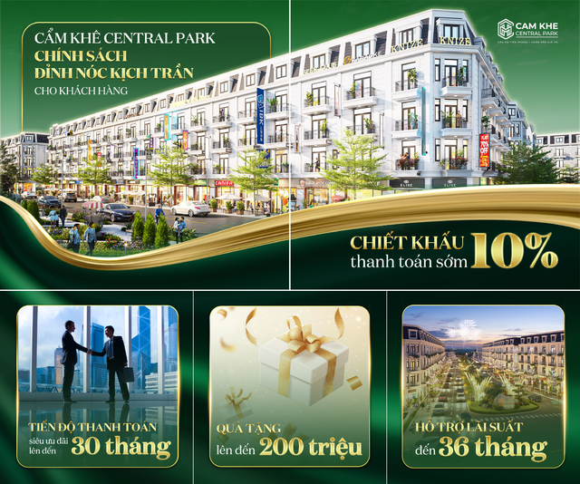 Cẩm Khê Central Park tung loạt chính sách thanh toán ưu đãi và linh hoạt - Ảnh 1