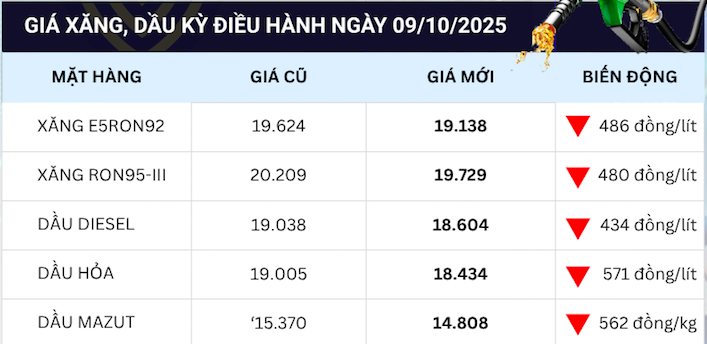 Giá xăng dầu đồng loạt giảm, xăng RON 95 về dưới mốc 20.000 đồng/lít - Ảnh 2
