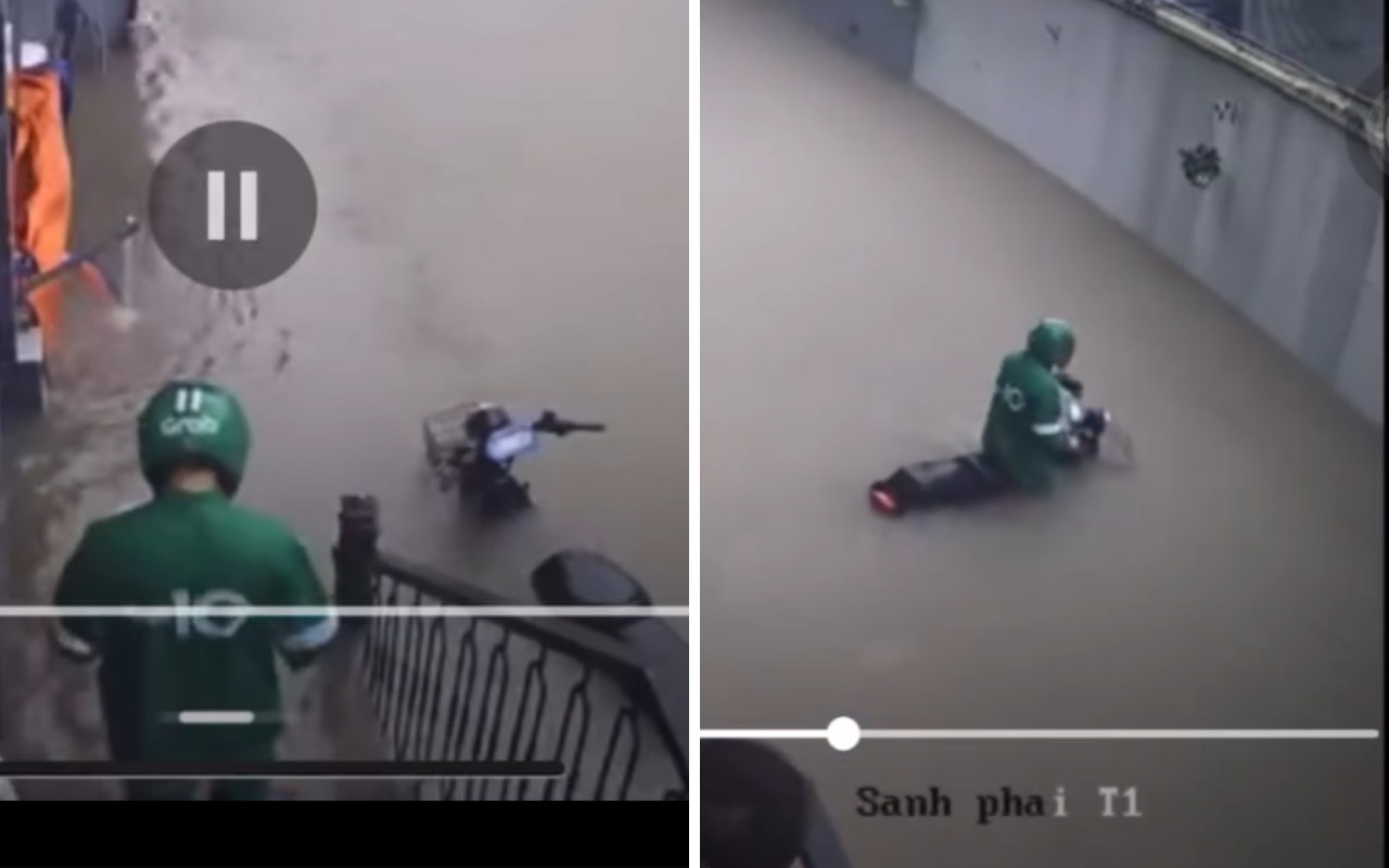 Nhà máy xe ở Hà Nội có xe điện 'tàu ngầm' rẻ hơn Vision, ngập gần hết yên nhưng Grab vẫn bon bon ship đồ - Ảnh 1