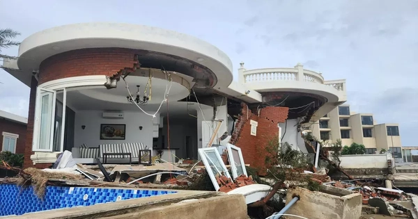 Sở Xây dựng Hà Tĩnh nói gì về vụ nhiều căn villa sát biển đổ sập sau bão số 10?