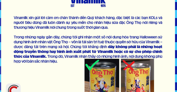 Vinamilk phản hồi chính thức về việc KOL hoá trang Halloween thành Ông Thọ: Yêu cầu ngưng sử dụng