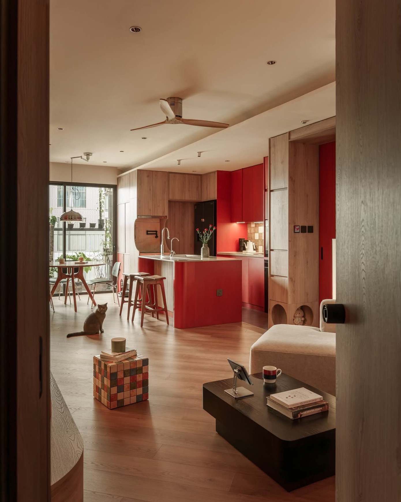 Căn hộ nhỏ 'chơi' màu khác biệt tạo nên không gian ấn tượng - Ảnh 2