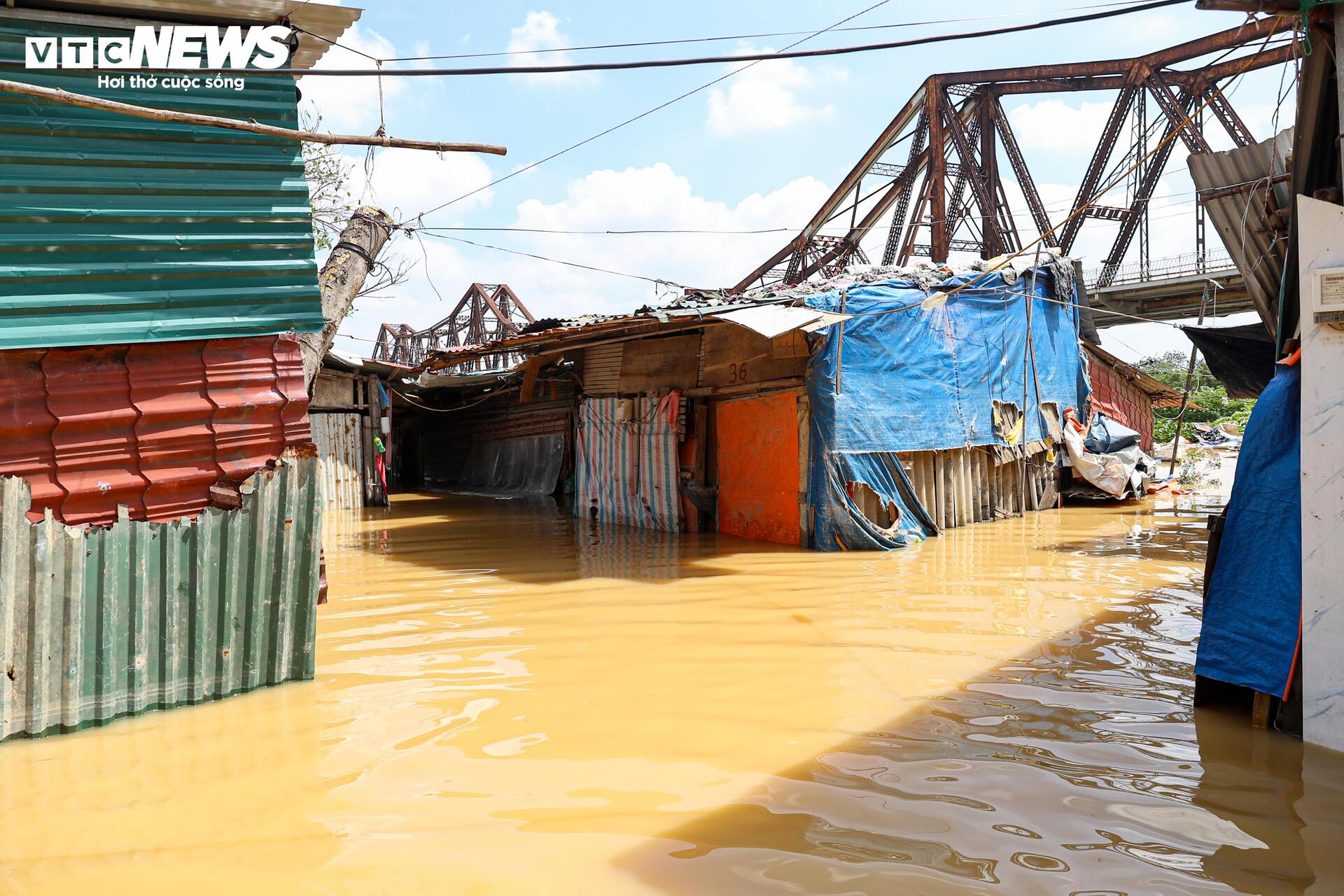 Sông Hồng dâng nước lớn, bủa vây khu dân cư ven bờ - Ảnh 7