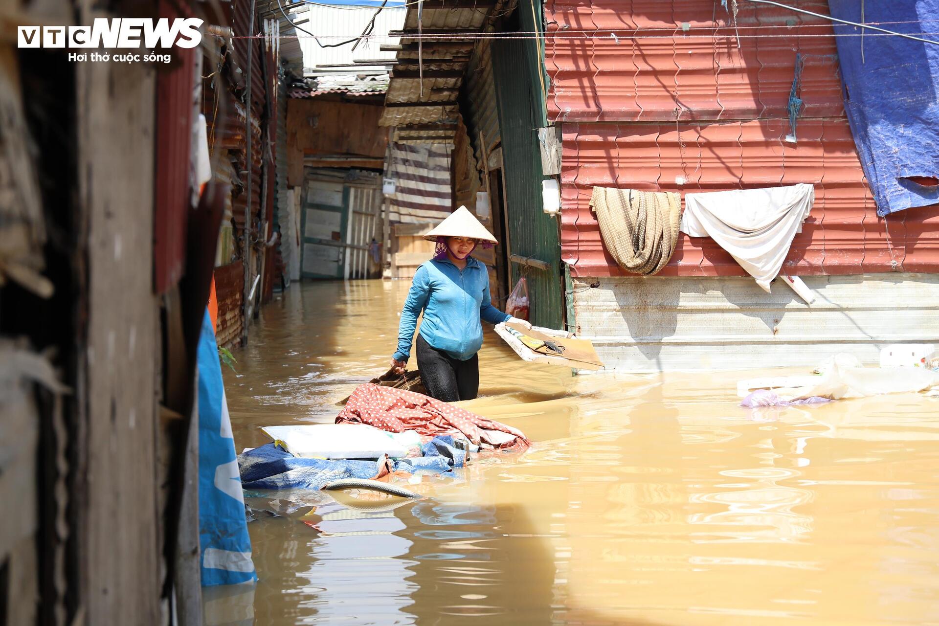 Sông Hồng dâng nước lớn, bủa vây khu dân cư ven bờ - Ảnh 12