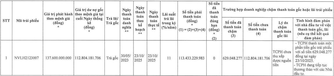Novaland tiếp tục chậm thanh toán gần 113 tỷ đồng gốc trái phiếu - Ảnh 1