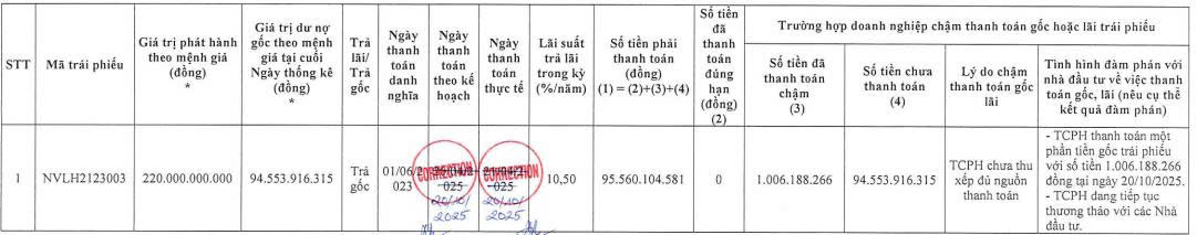 Novaland lại ‘khất nợ’ gần 95 tỷ đồng gốc trái phiếu - Ảnh 1