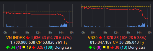 Gần 150 cổ phiếu giảm sàn, vốn hóa chứng khoán Việt Nam "bay" 442.000 tỷ trong phiên 20/10 - Ảnh 1