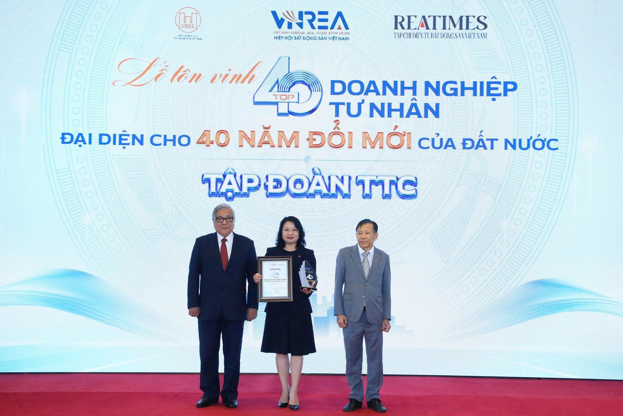 TTC được vinh danh trong top 40 doanh nghiệp tư nhân tiêu biểu đại diện 40 năm Đổi mới - Ảnh 1