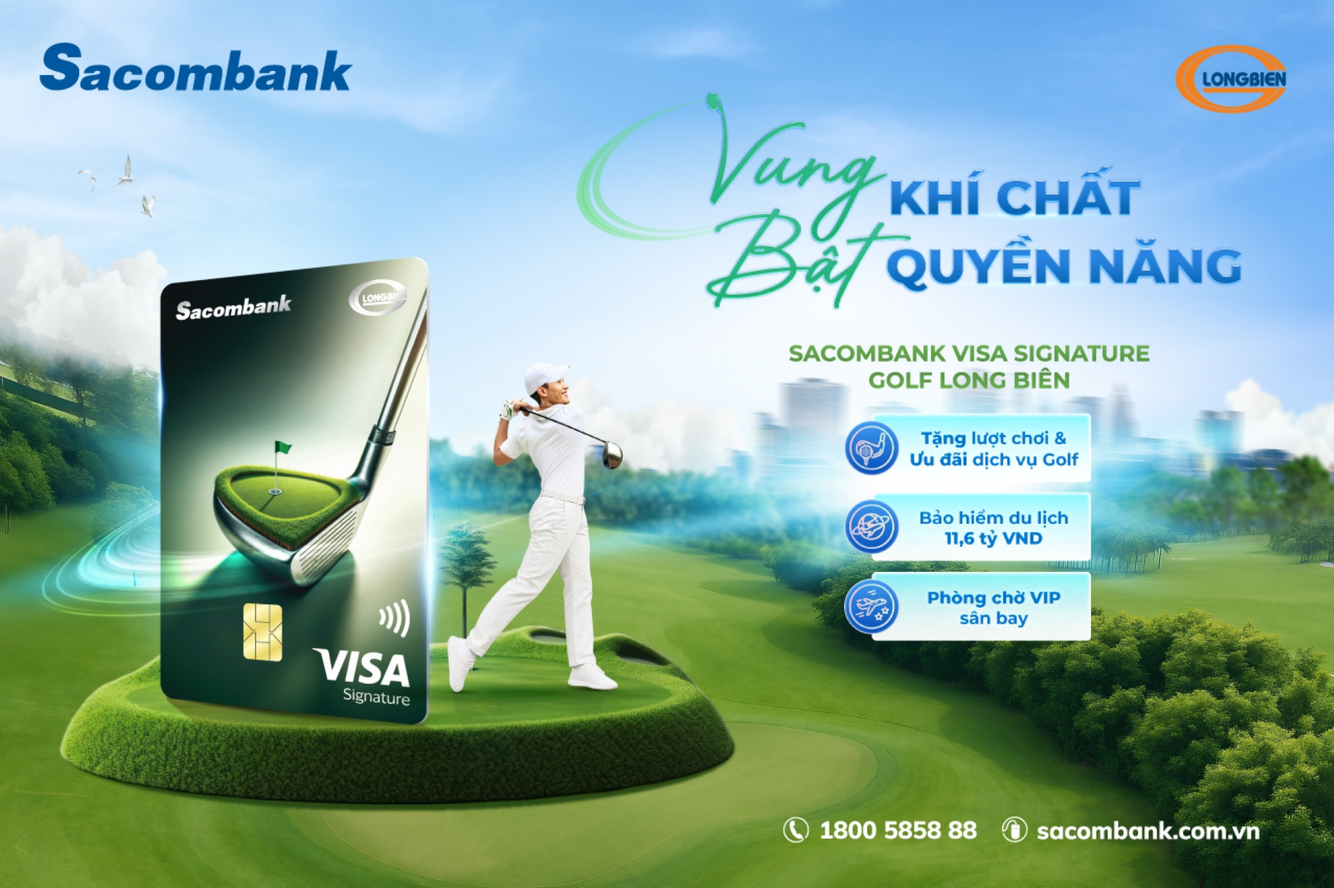 Sacombank ra mắt thẻ tín dụng quốc tế Visa Signature Golf Long Biên - Ảnh 1