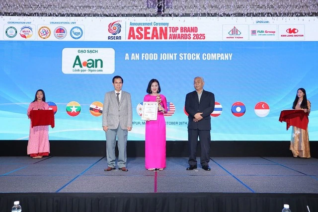 Gạo sạch Aan xuất sắc đạt top 10 thương hiệu uy tín hàng đầu ASEAN 2025 - Ảnh 1