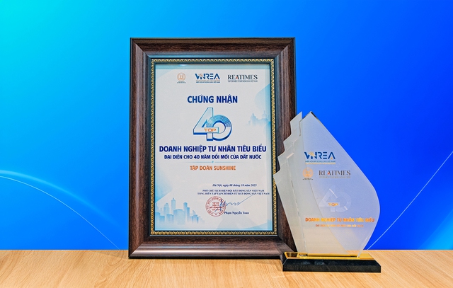 Sunshine Group đạt Top 40 doanh nghiệp tư nhân tiêu biểu kỷ niệm 40 năm Đổi mới - Ảnh 1