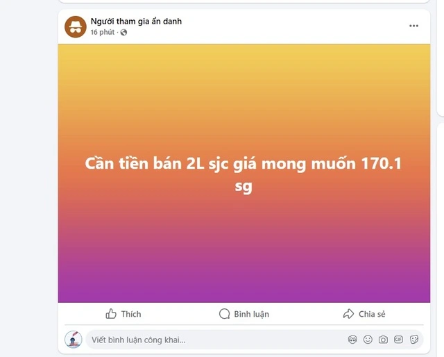 Giá vàng miếng SJC tự do rao mức không tưởng 170 triệu đồng/lượng - Ảnh 1