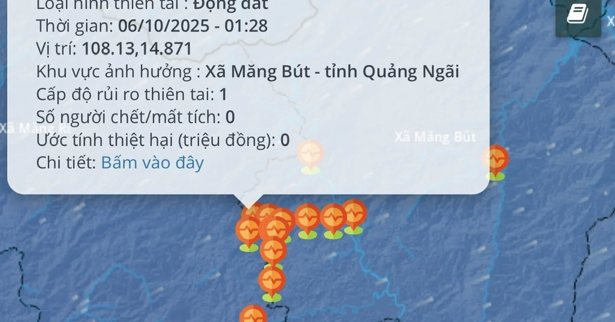Động đất xuất hiện dồn dập, mạnh nhất đến 4,9 độ