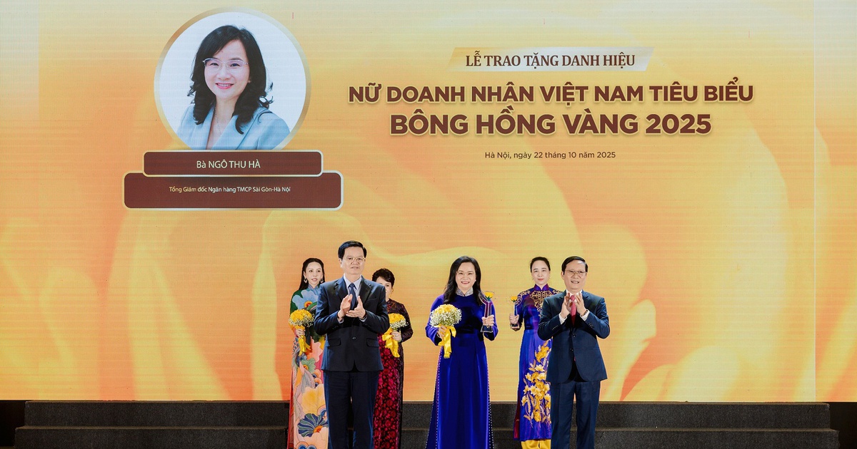 Tổng Giám đốc SHB Ngô Thu Hà được vinh danh 'Nữ doanh nhân Việt Nam tiêu biểu - Bông hồng vàng' năm 2025