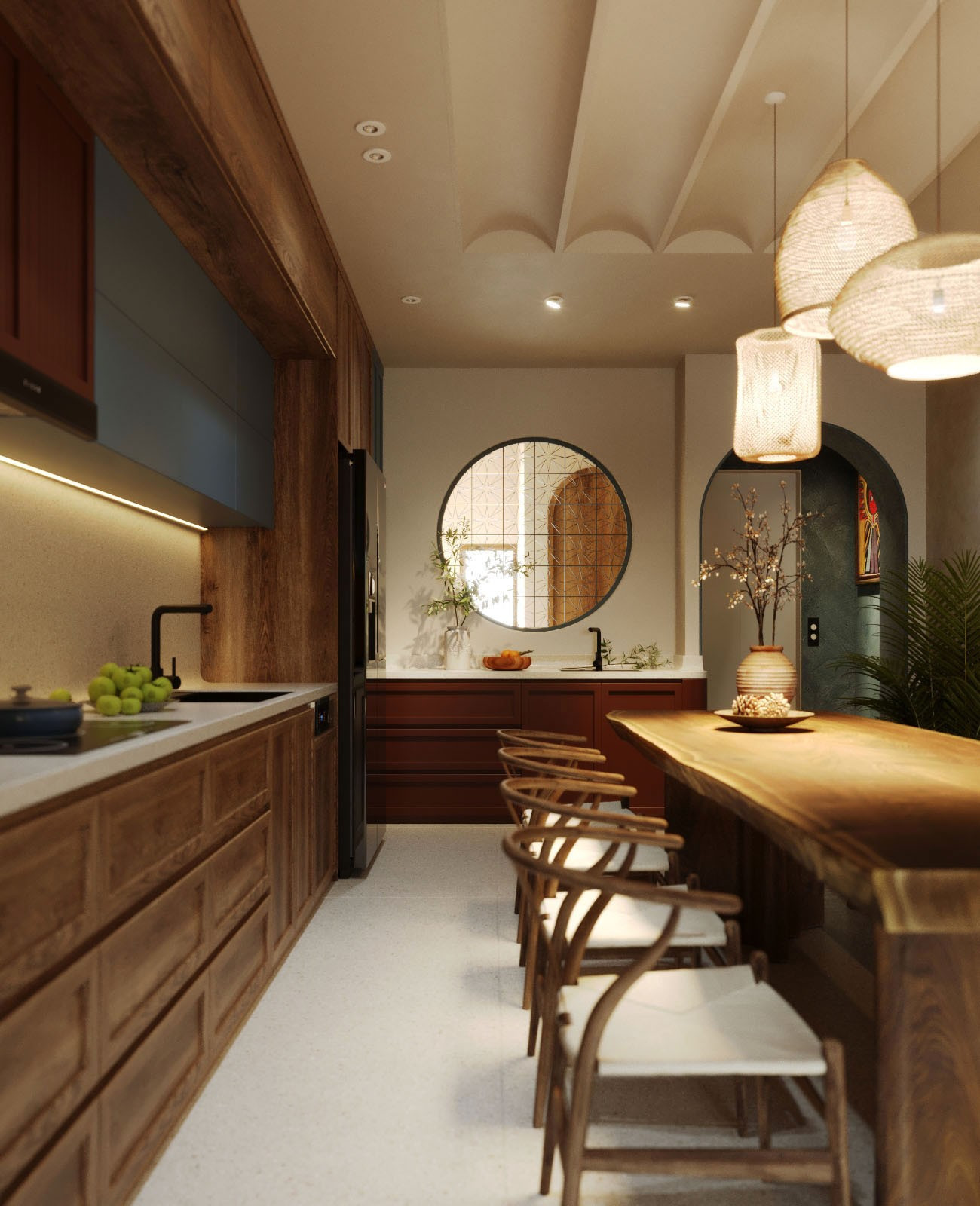 Nhà phố 4 tầng đưa phòng khách và bếp ăn lên tầng cao để tạo sự thoải mái - Ảnh 4