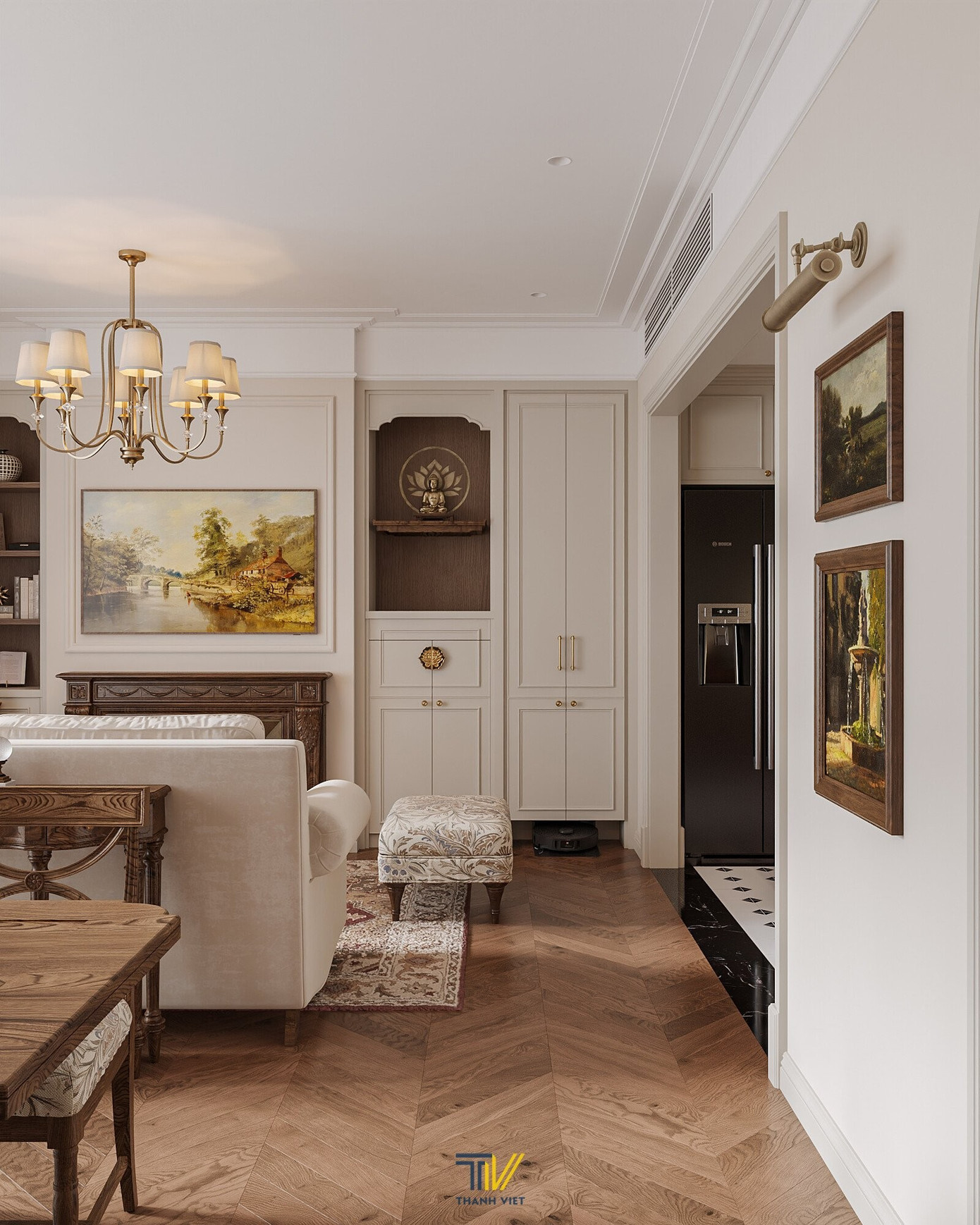 Thiết kế nội thất phong cách Âu Mỹ cho căn hộ 110m2 - Ảnh 8