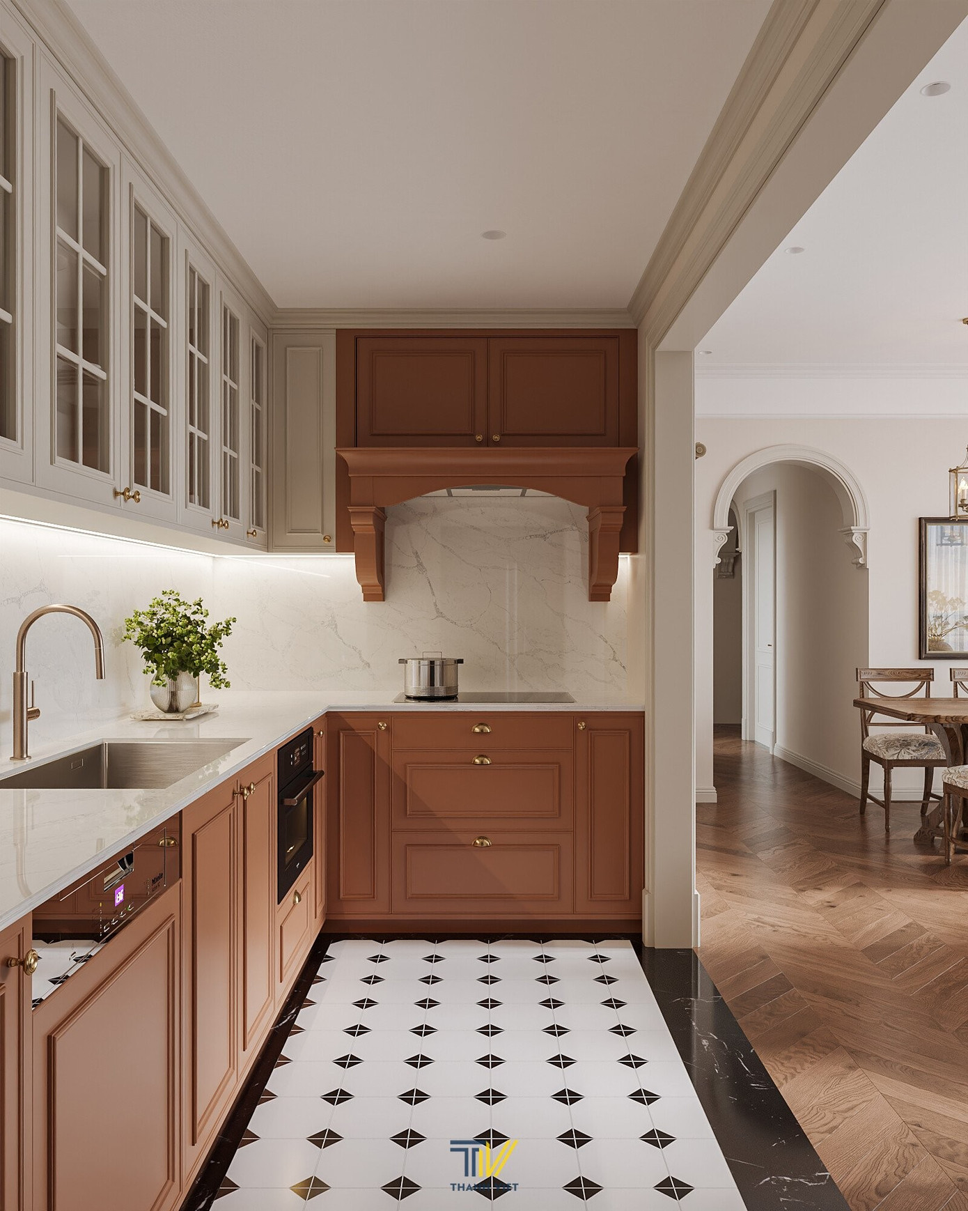 Thiết kế nội thất phong cách Âu Mỹ cho căn hộ 110m2 - Ảnh 7