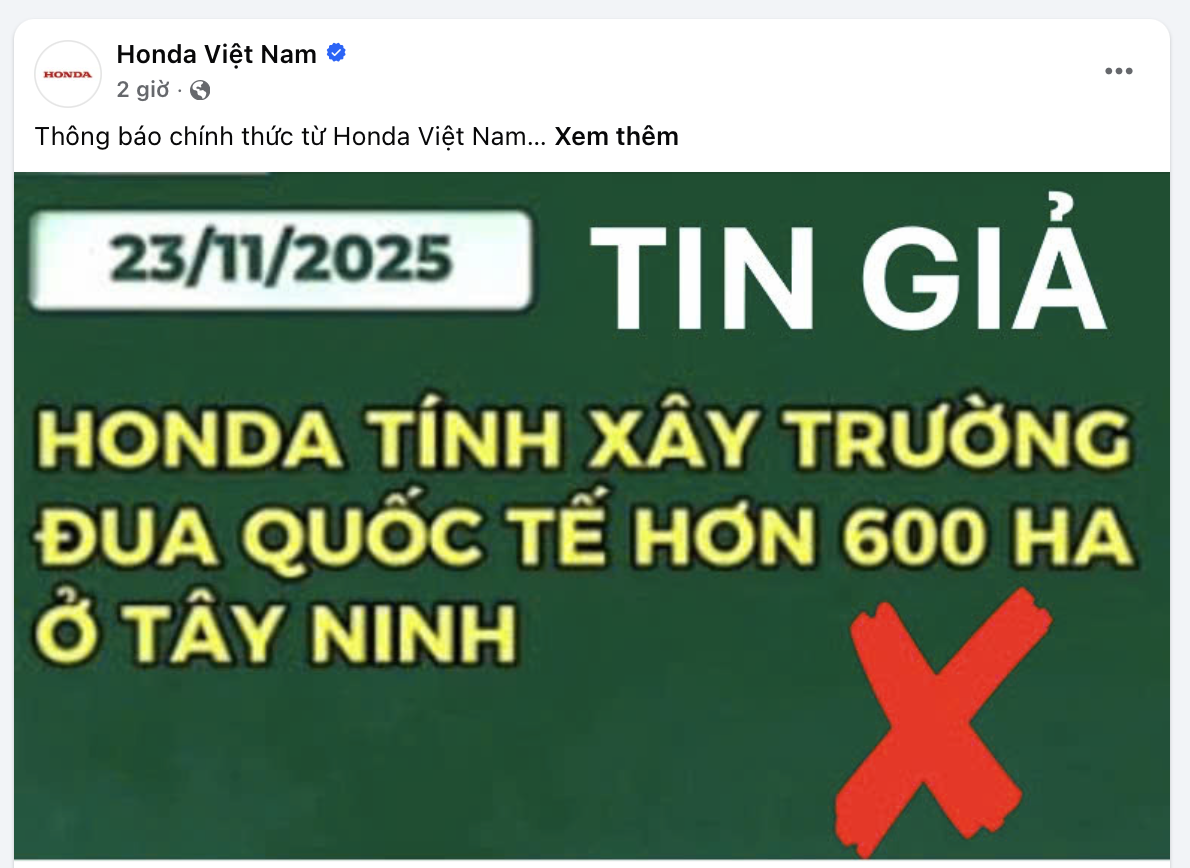 Honda Việt Nam chính thức lên tiếng về thông tin xây trường đua với quy mô hơn 600ha tại Tây Ninh - Ảnh 2