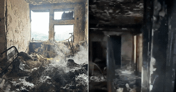 Cận cảnh bên trong căn hộ chỉ còn tro tàn trong chung cư bị cháy ở Hong Kong (Trung Quốc)