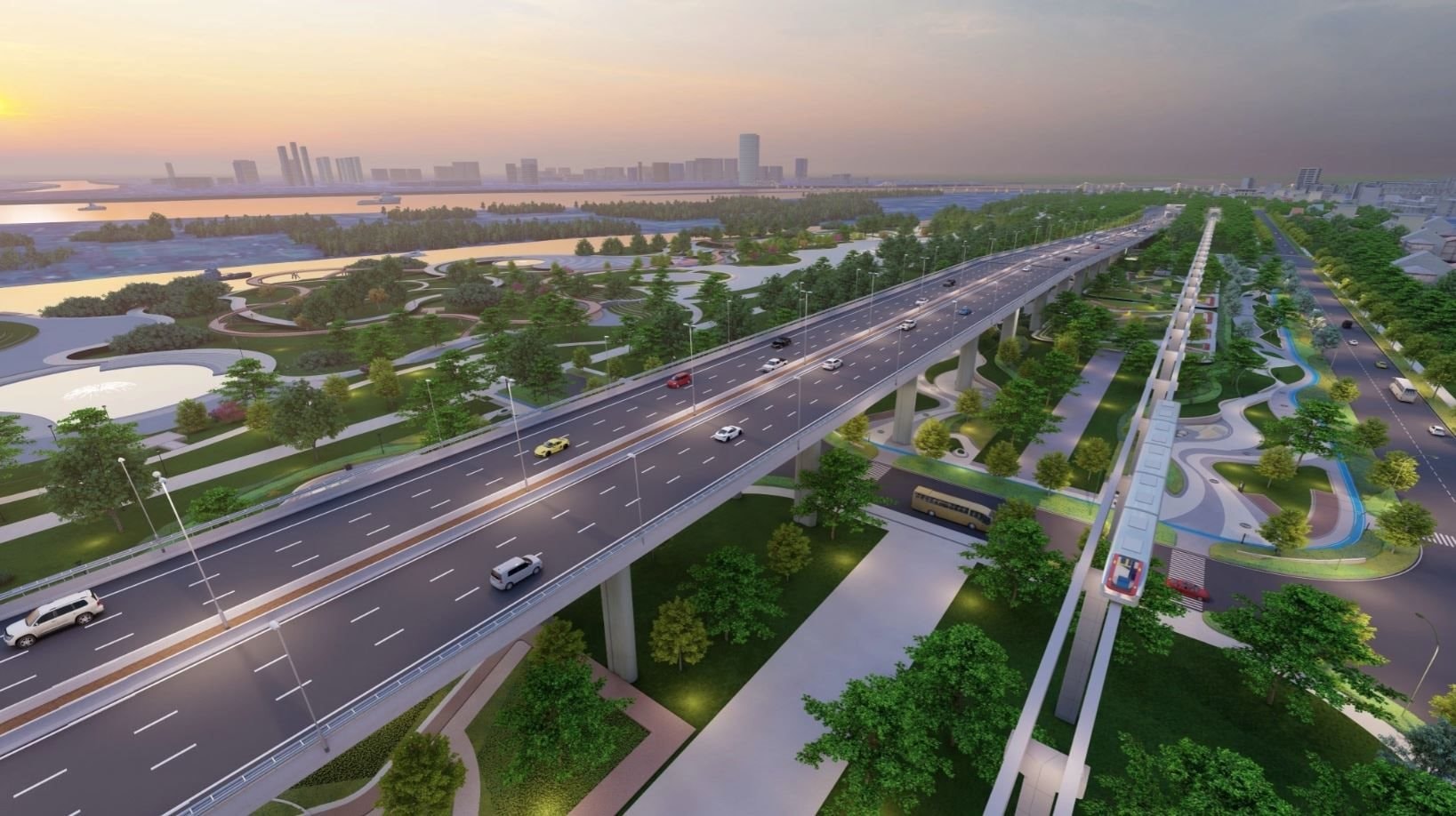 Liên danh Đèo Cả - Văn Phú – MIK - Đại Quang Minh đề xuất dự án đại lộ cảnh quan sông Hồng khoảng 338.000 tỷ đồng - Ảnh 1