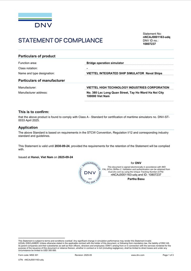 Tự hào: Hệ thống mô phỏng hàng hải của doanh nghiệp Việt Nam đạt chuẩn quốc tế ở mức cao nhất - Ảnh 1
