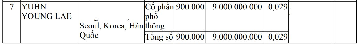 THACO công bố 108 nhà đầu tư nước ngoài nắm 26,8% vốn điều lệ, JC&C của Singapore nắm 26,6%, có nhiều tên cá nhân Hàn Quốc - Ảnh 3