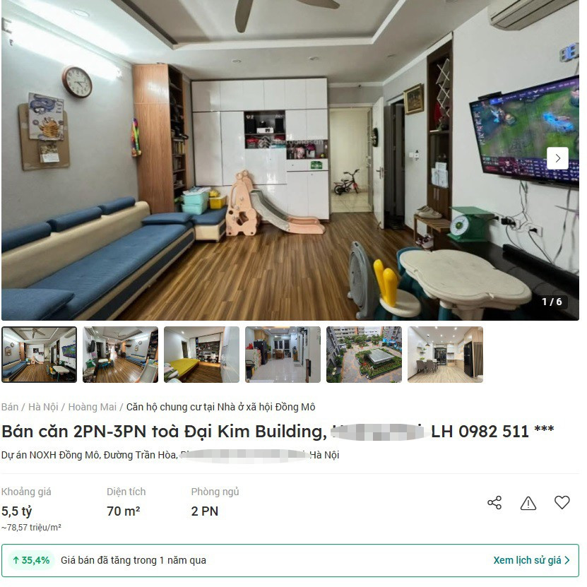 Nhà ở xã hội cũ tại Hà Nội rao bán gần 90 triệu đồng/m2 gây choáng - Ảnh 1